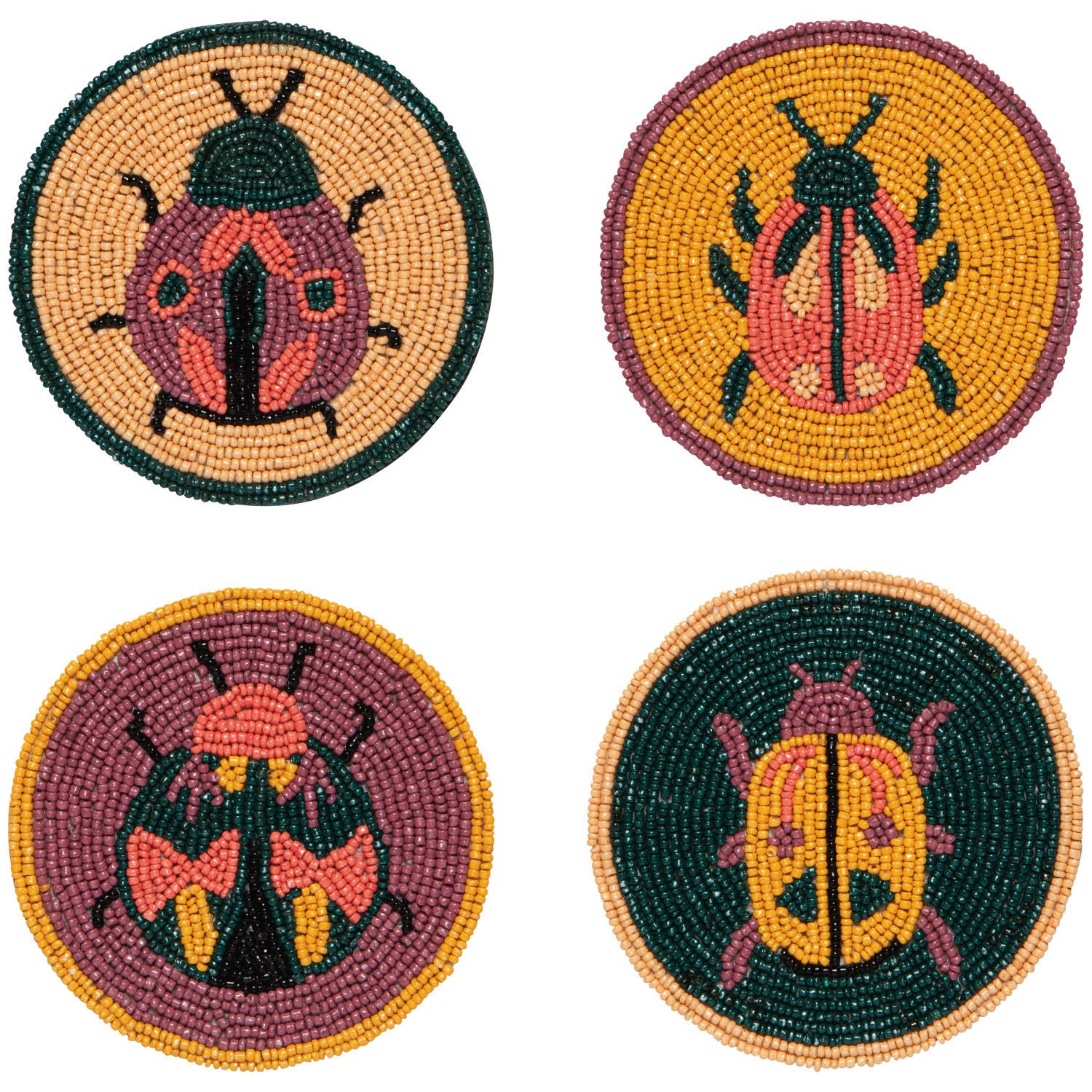 Amulet Beaded Coasters Set of 4, photo 1 of 3