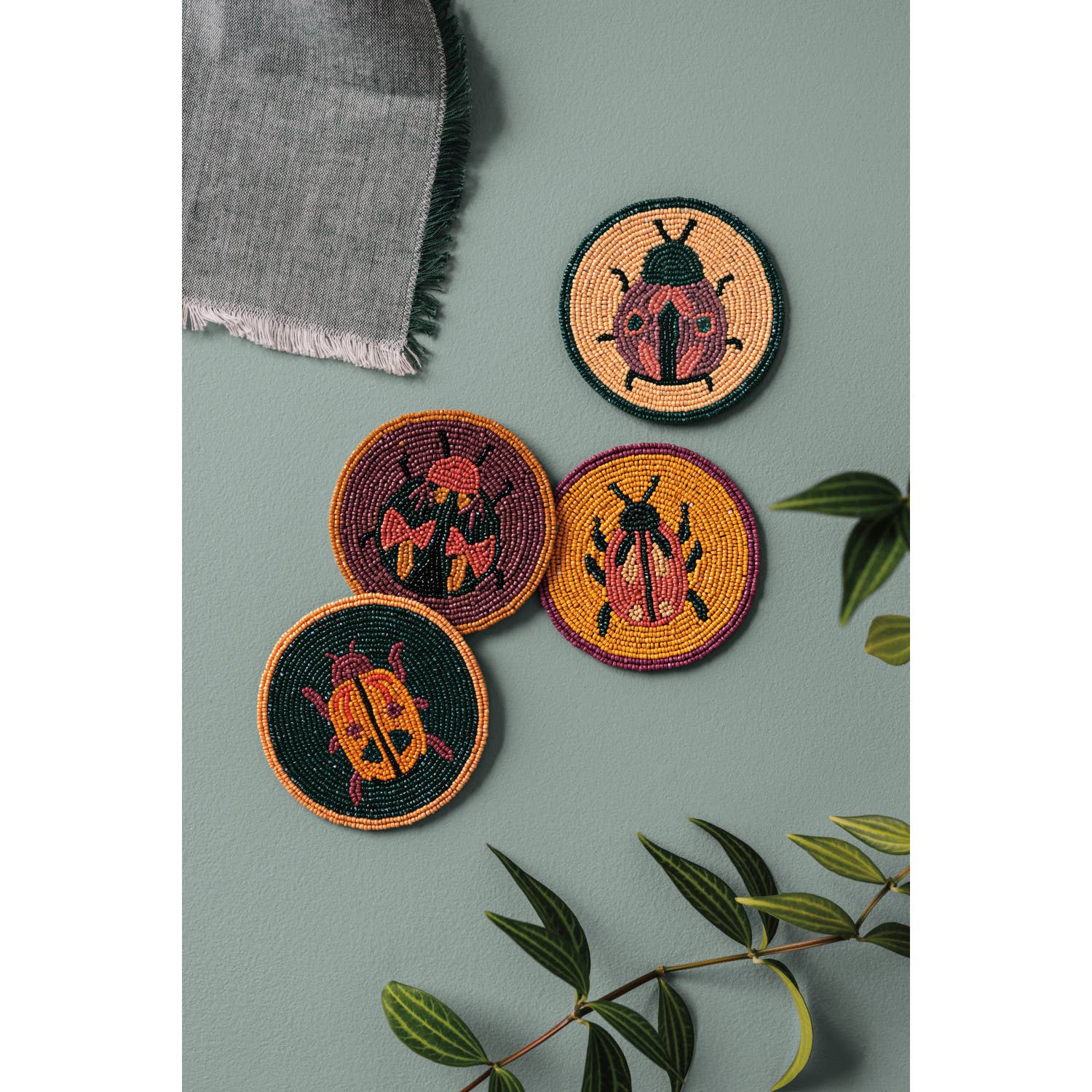 Amulet Beaded Coasters Set of 4, photo 2 of 3