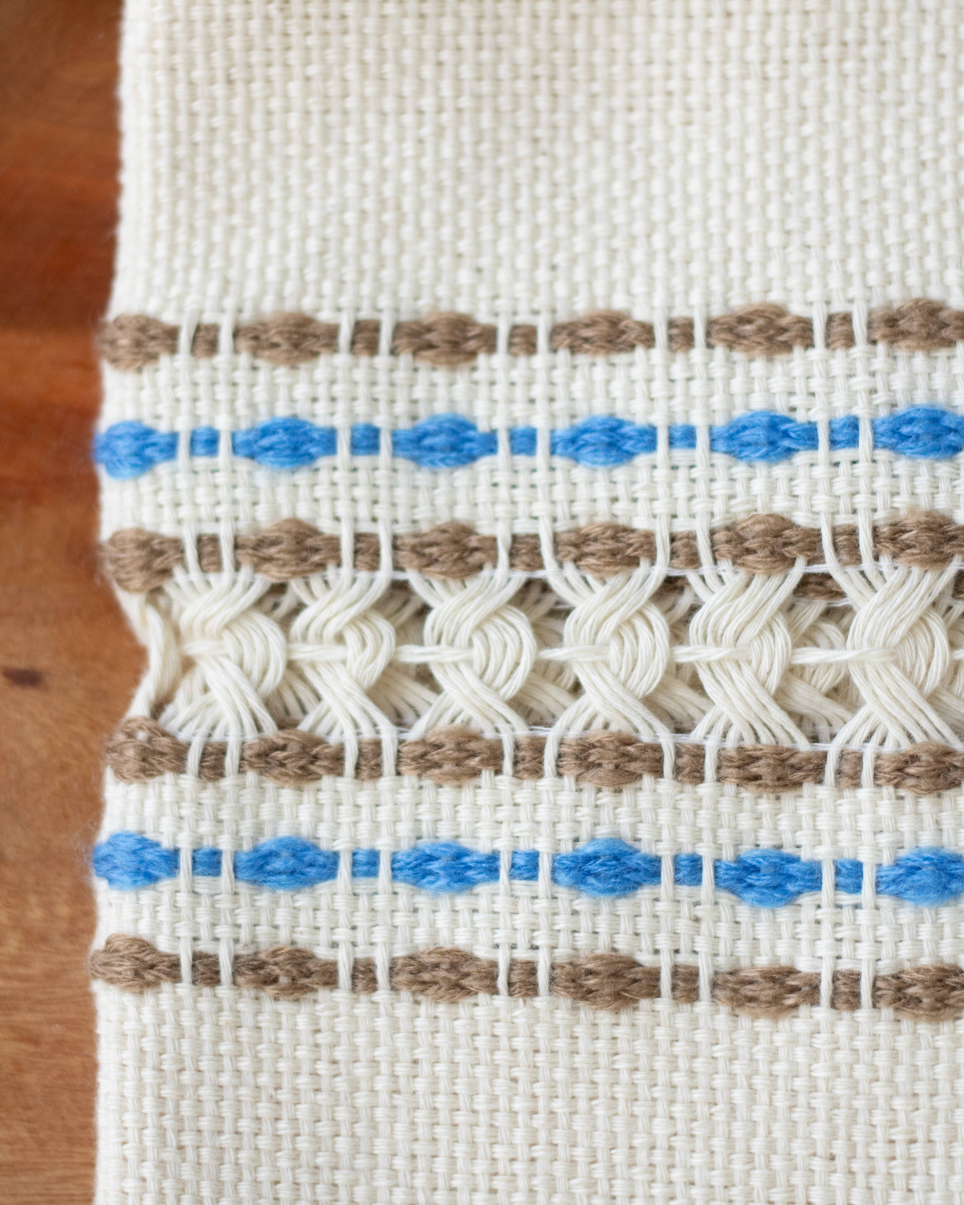 Handwoven Cotton Napkin - Blue and Brown, photo 3 of 4