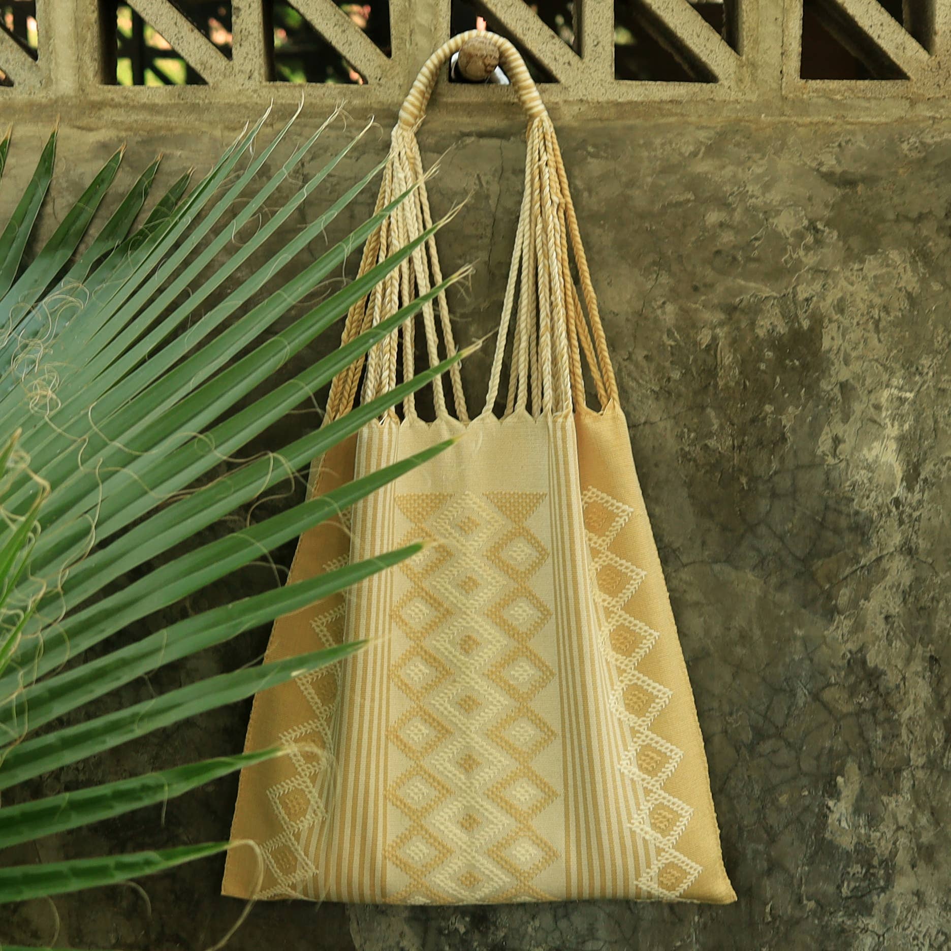 NEW! Embroidered Las Rayas Tote Hand Woven in Chiapas