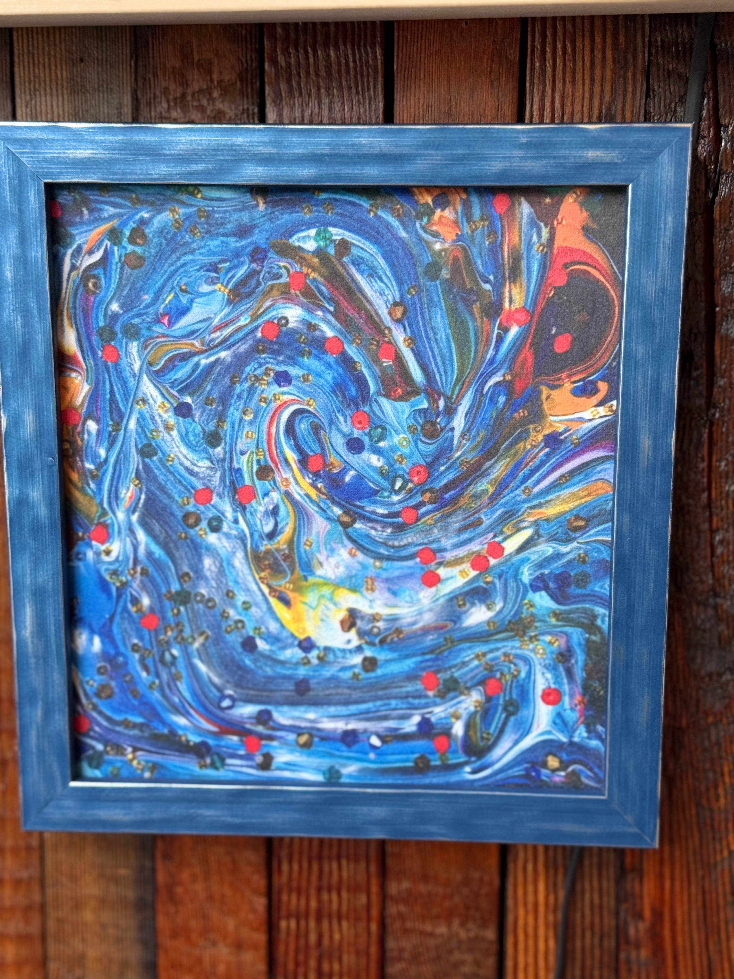 Blue swirl w/blue frame
