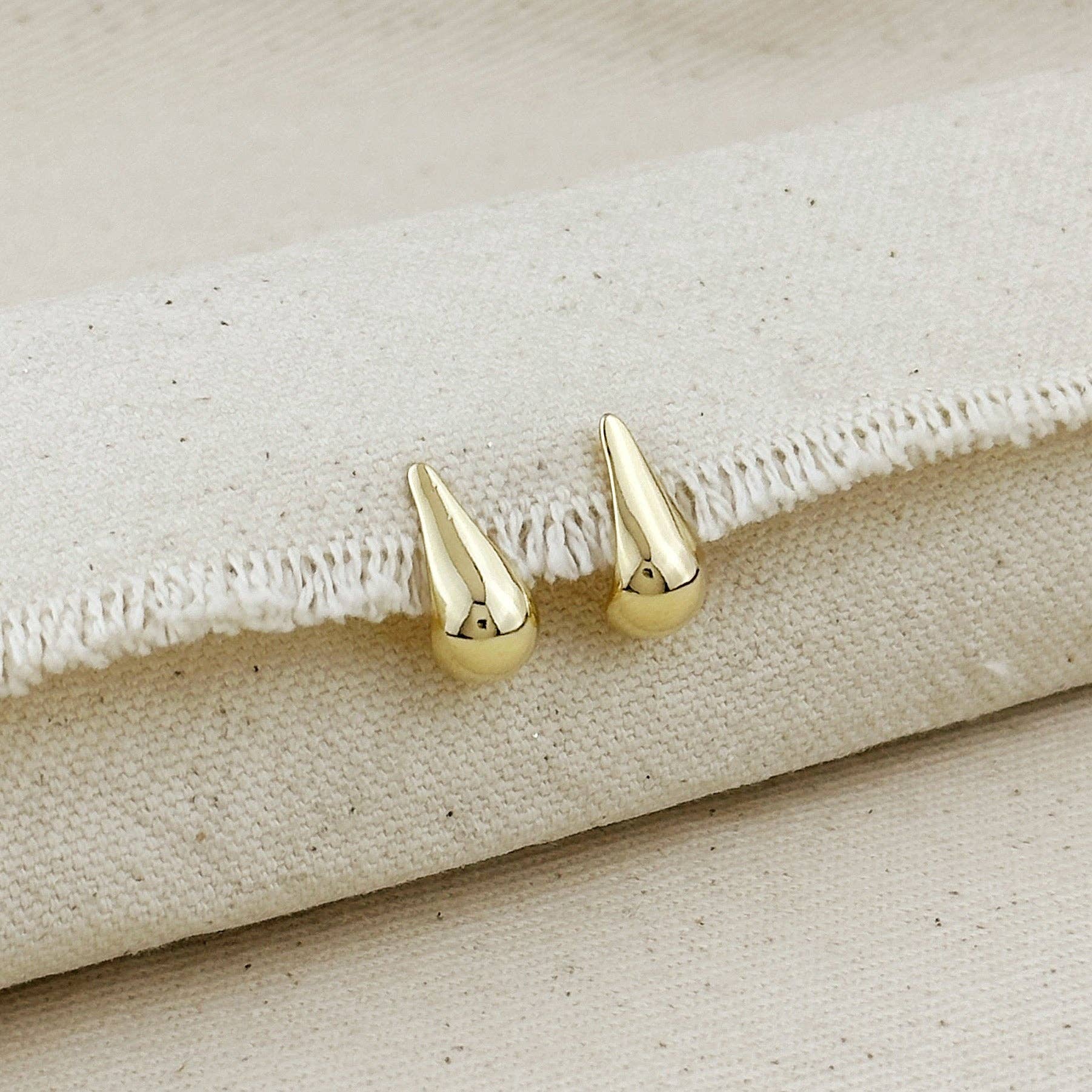 18k Gold Filled 15mm Teardrop Stud Earrings, photo 1 of 5