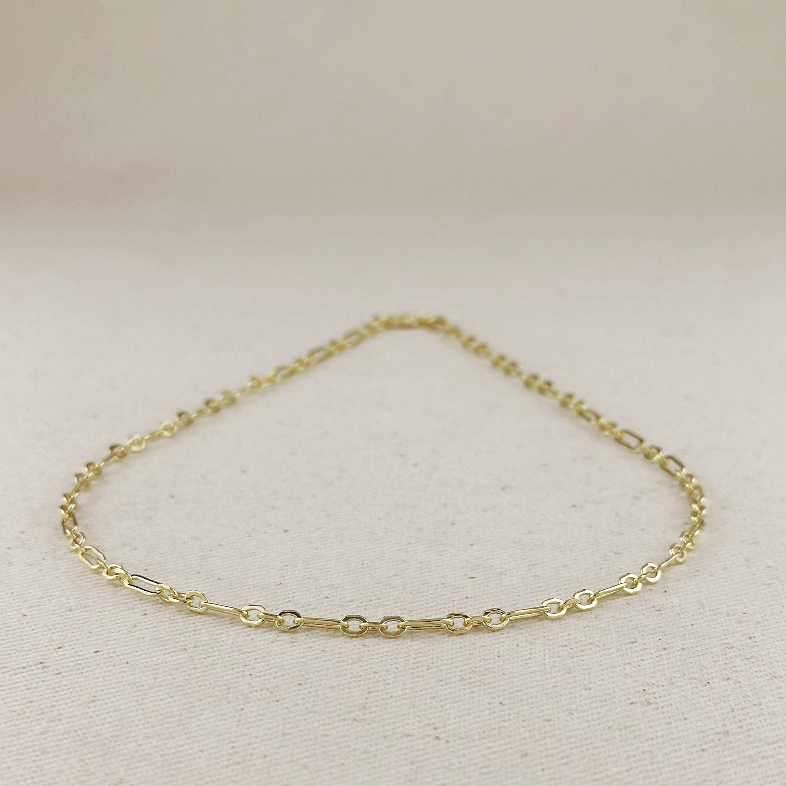 16” - 18k Gold Filled 3x1 Alternated Paperclip Necklace, photo 5 of 6