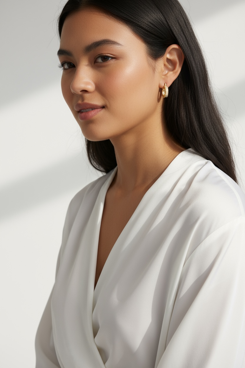 Ridged Hoop Earrings, photo 4 of 6