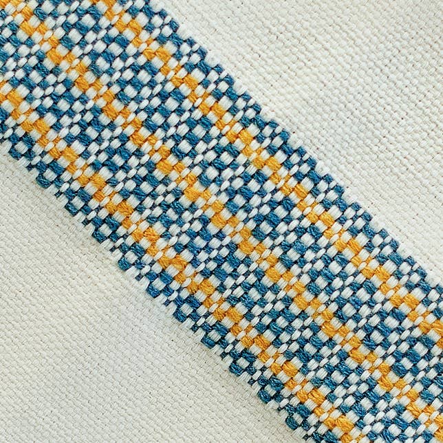 Handwoven Cotton Napkin - Blue and Yellow, photo 2 of 2