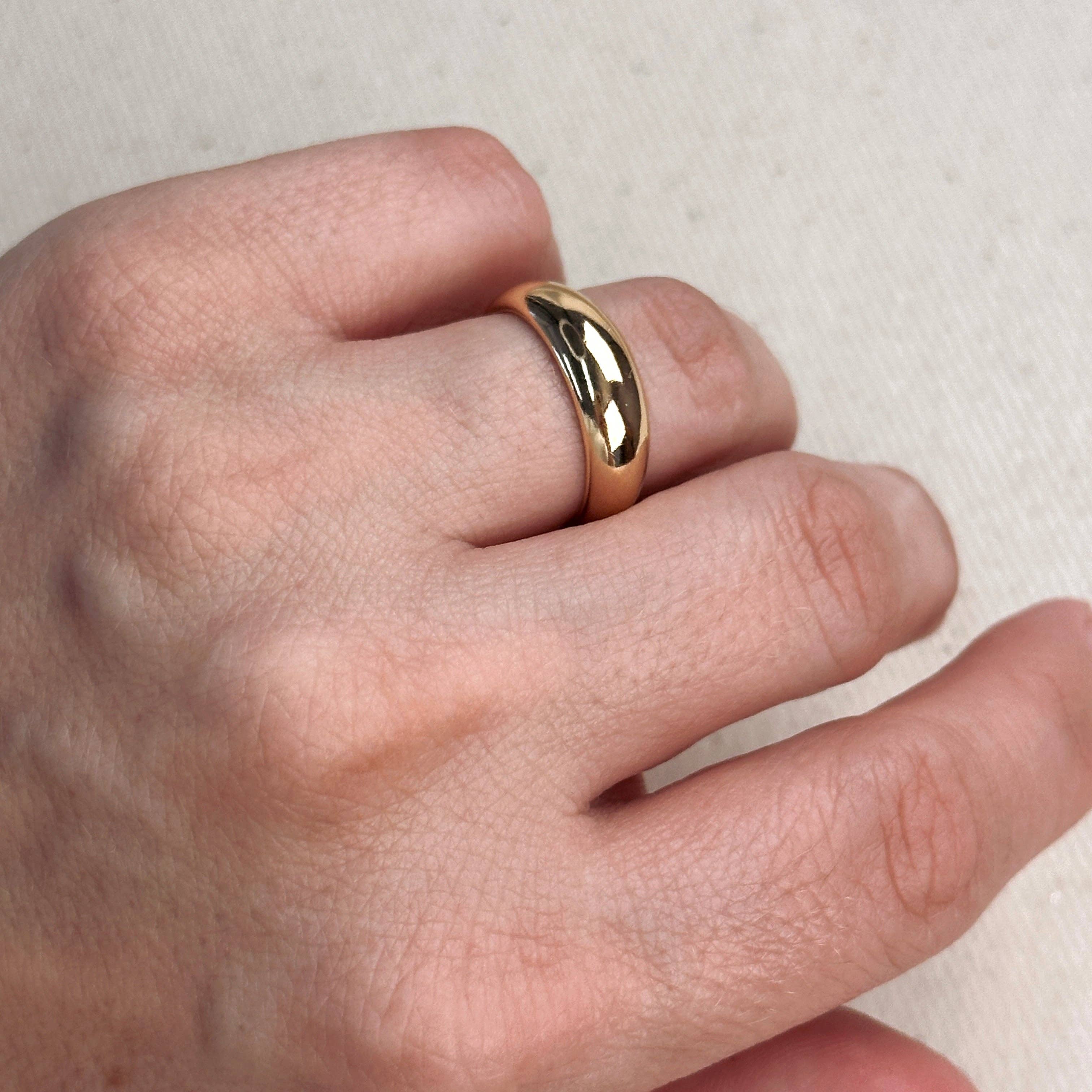Size 7.5- 18k Gold Filled Mini Polished Dome Ring, photo 7 of 7