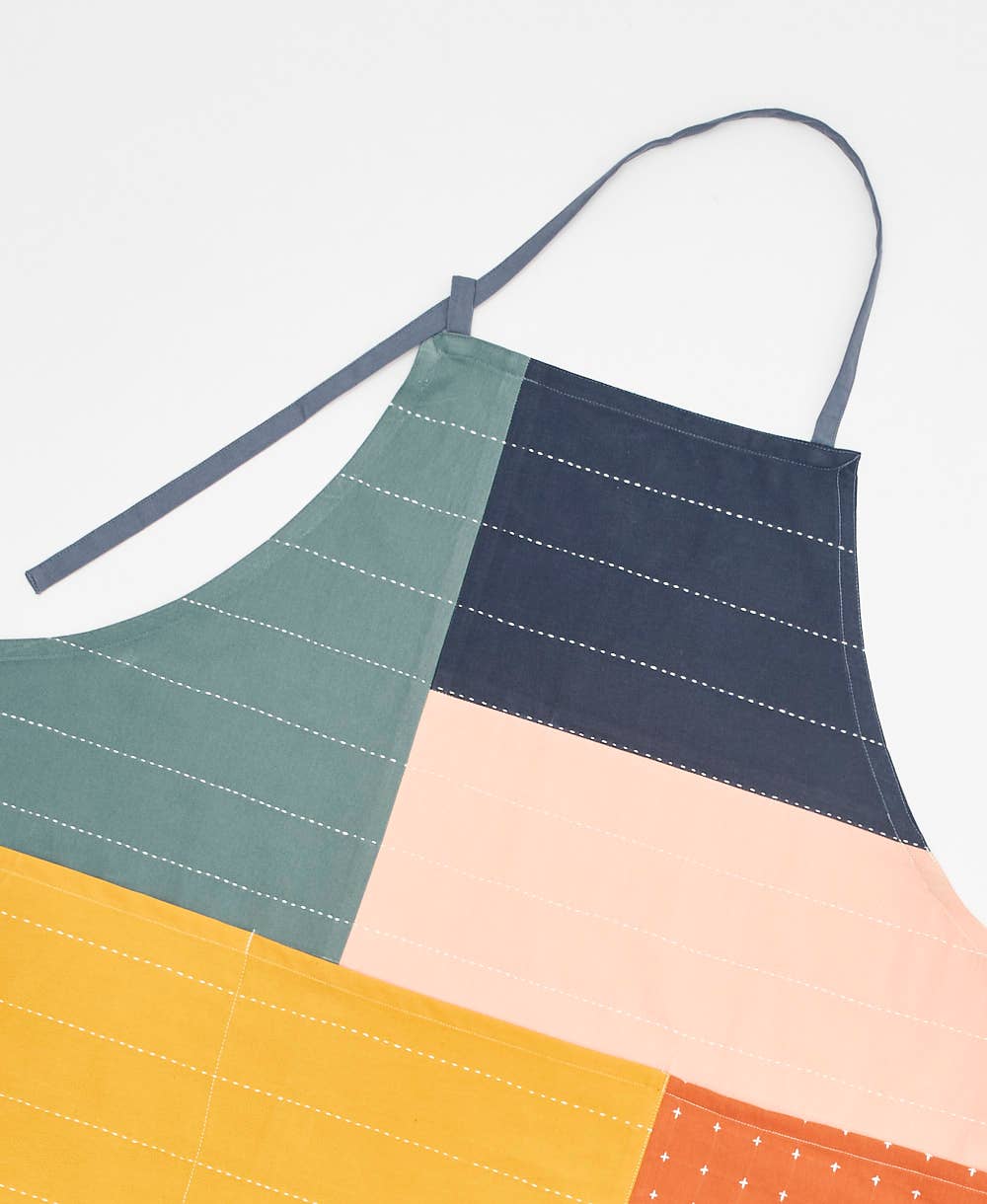 Colorblock Organic Cotton Bib Apron, photo 3 of 3