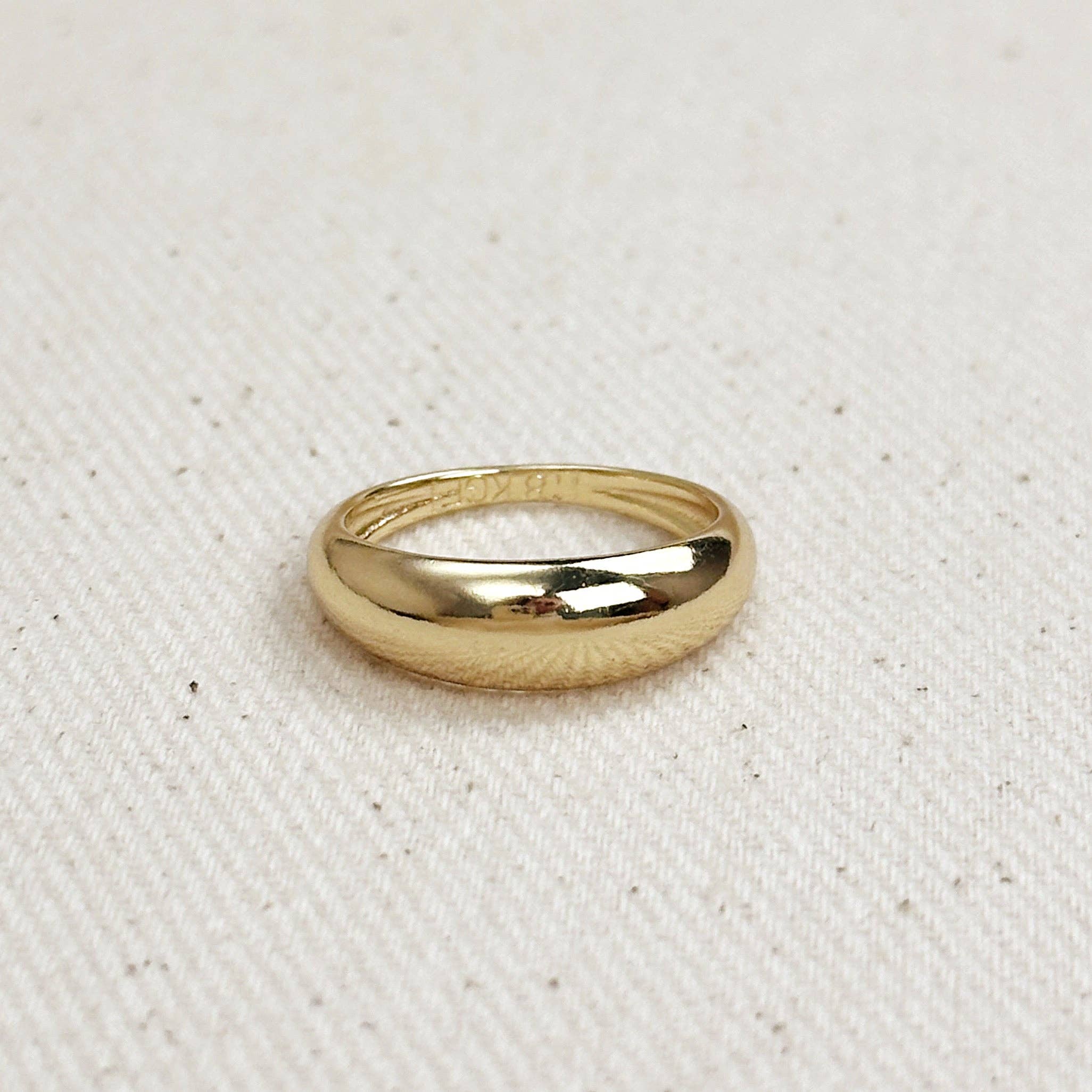 Size 7.5- 18k Gold Filled Mini Polished Dome Ring, photo 3 of 7