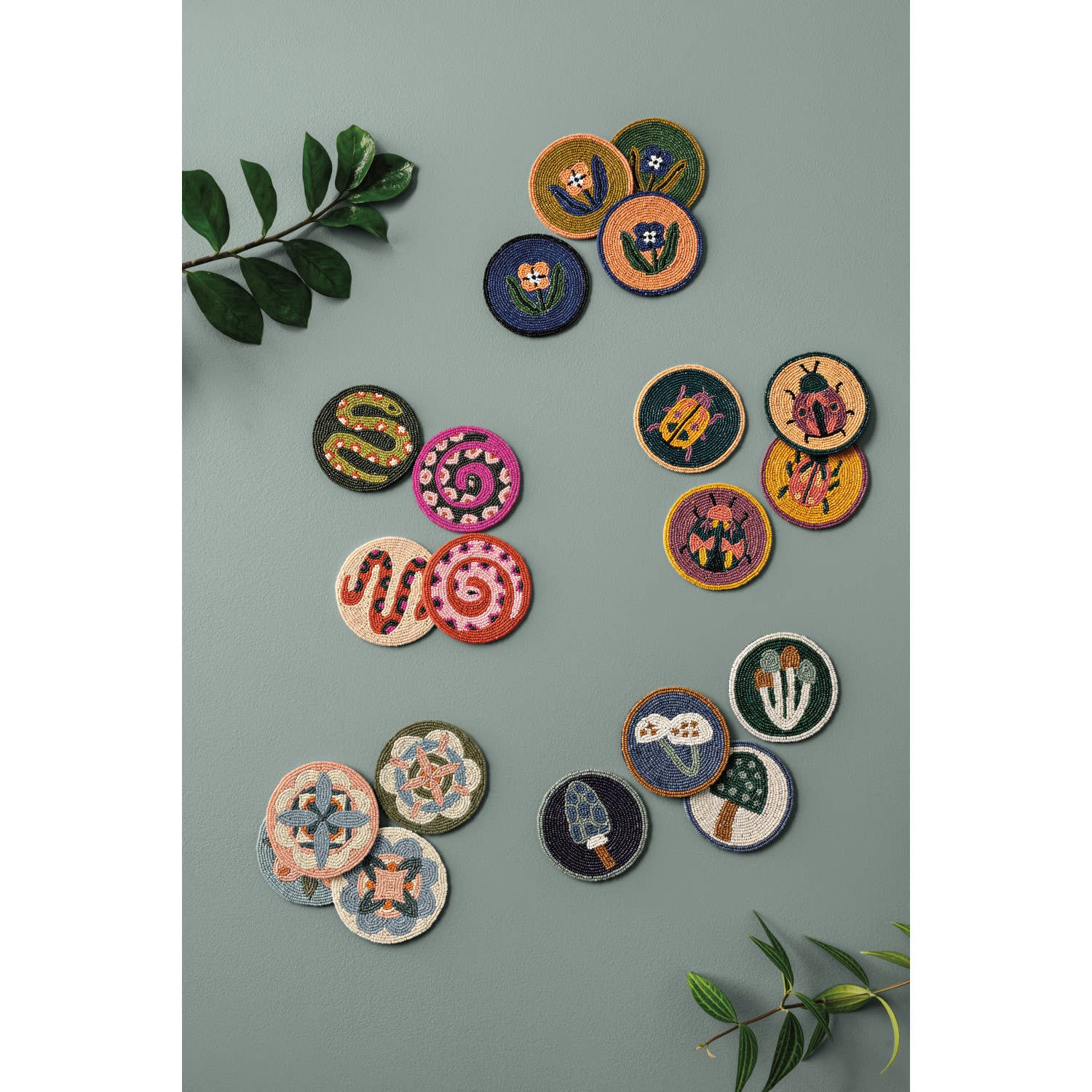 Wildgrove Beaded Coasters Set of 4, photo 3 of 4