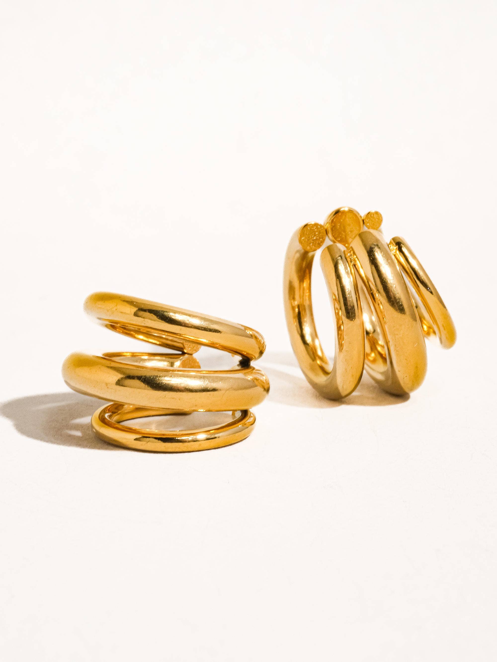 Ames 18K Gold Non-Tarnish Trilayer C Hoop Ear Cuff: Yellow Gold, photo 1 of 6