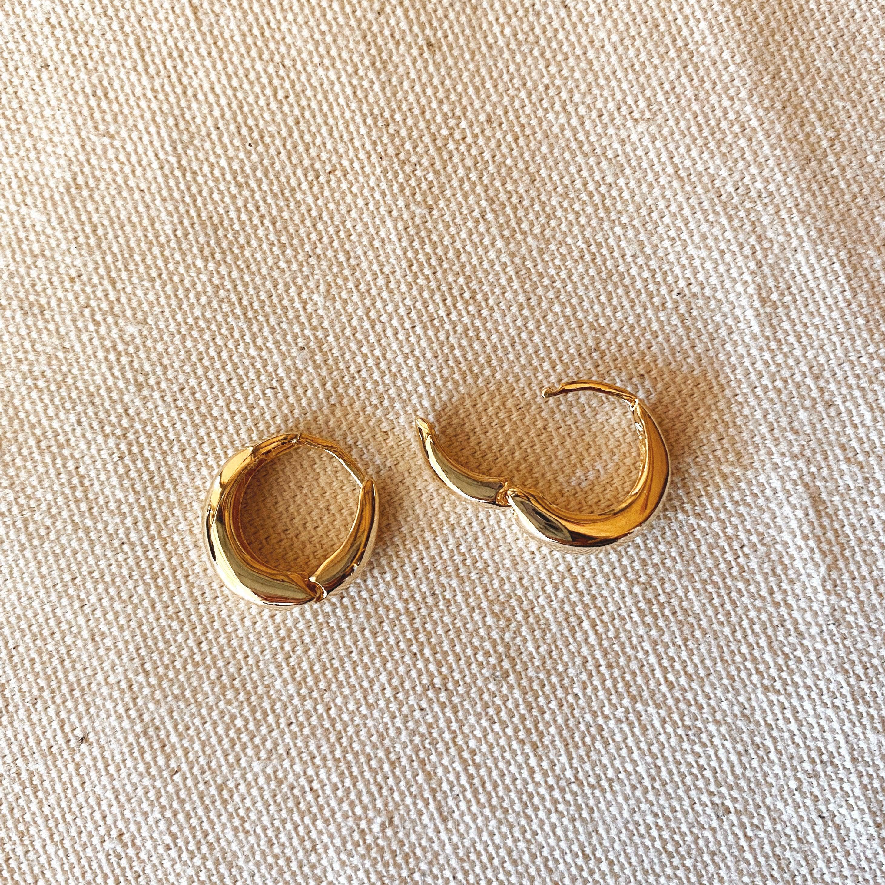 18k Gold Filled Artisan Style Clicker Hoop Earrings, photo 5 of 6