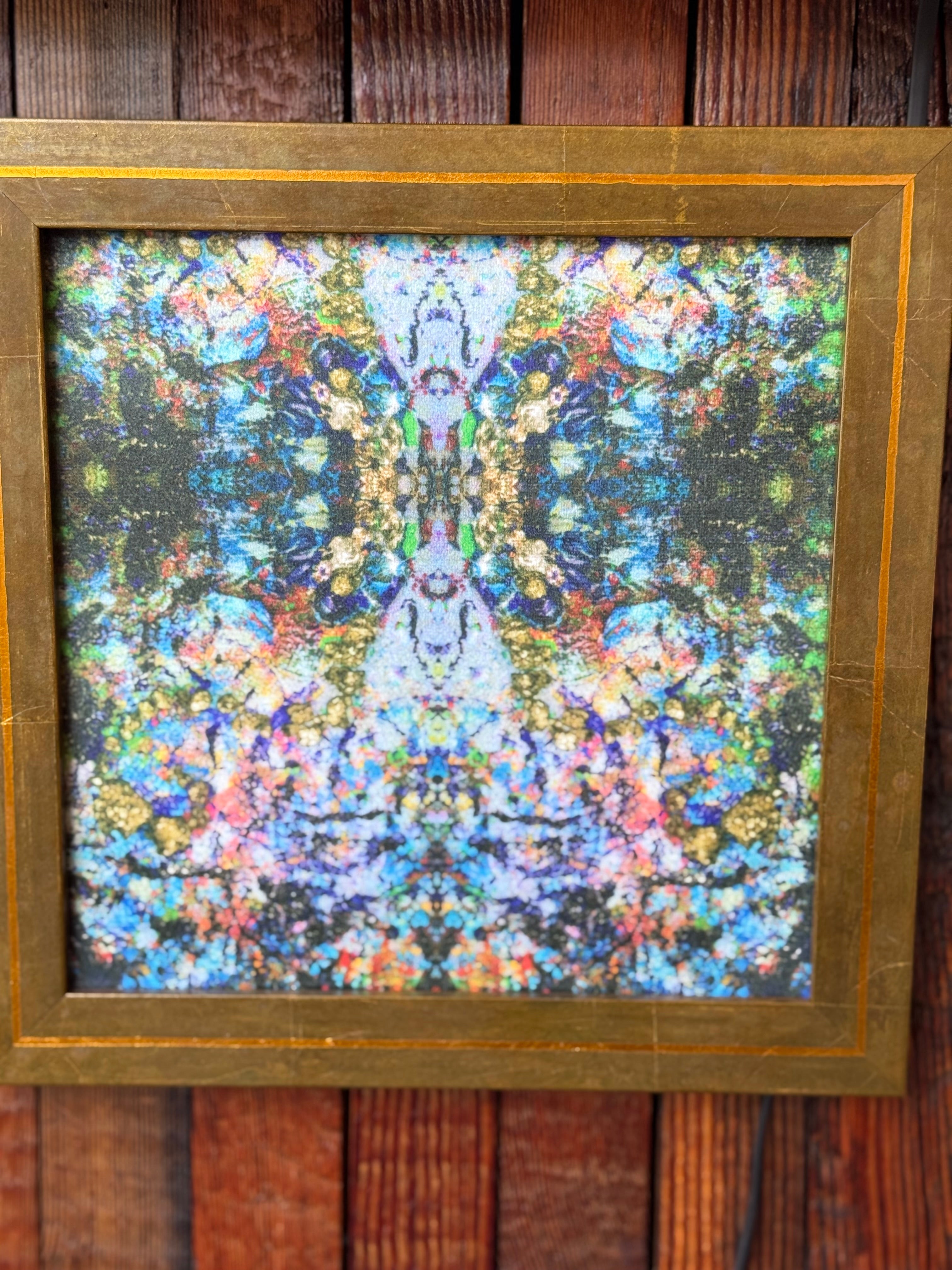 Kaleidoscope on gold frame