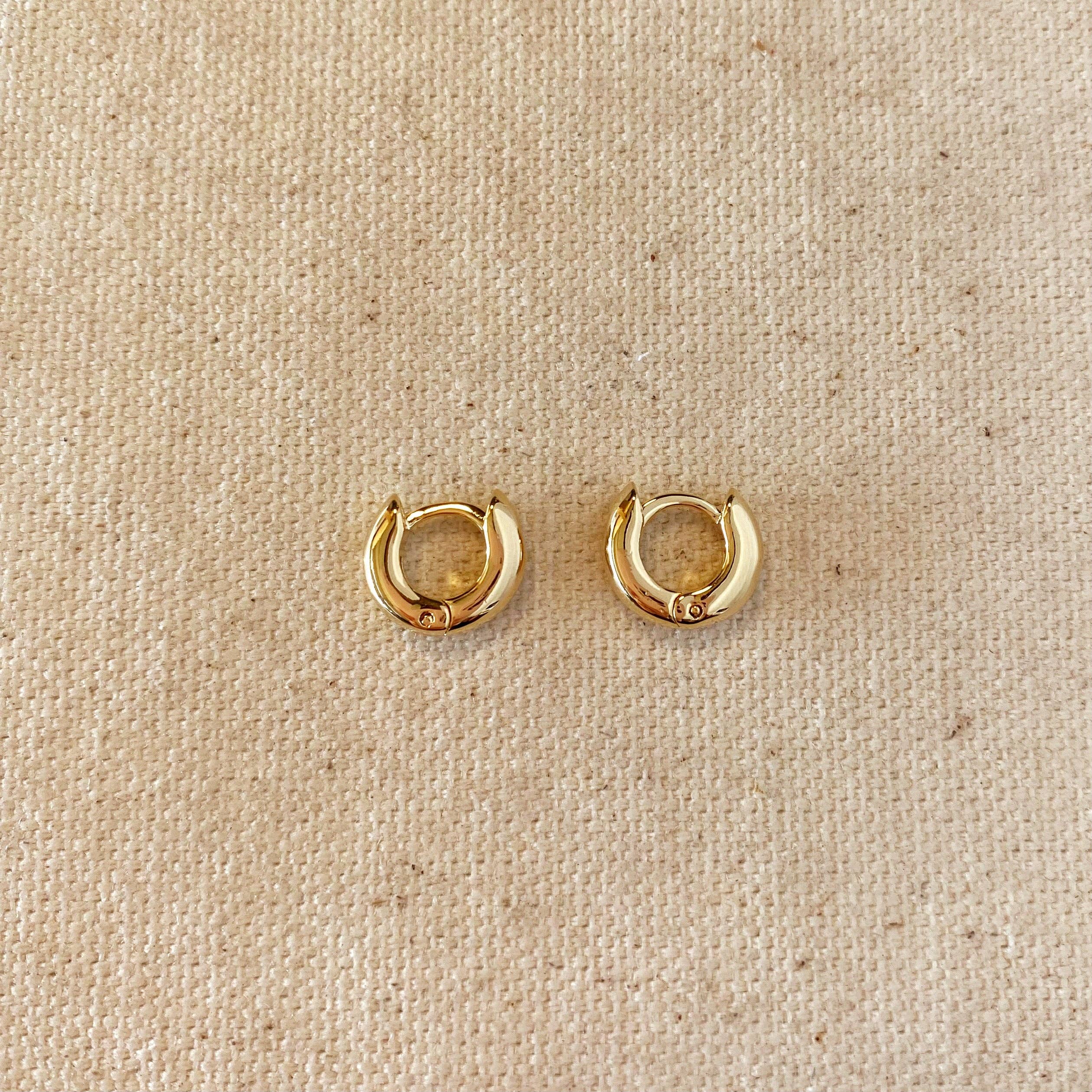 18k Gold Filled Mini Rounded Hoop Earring, photo 3 of 5