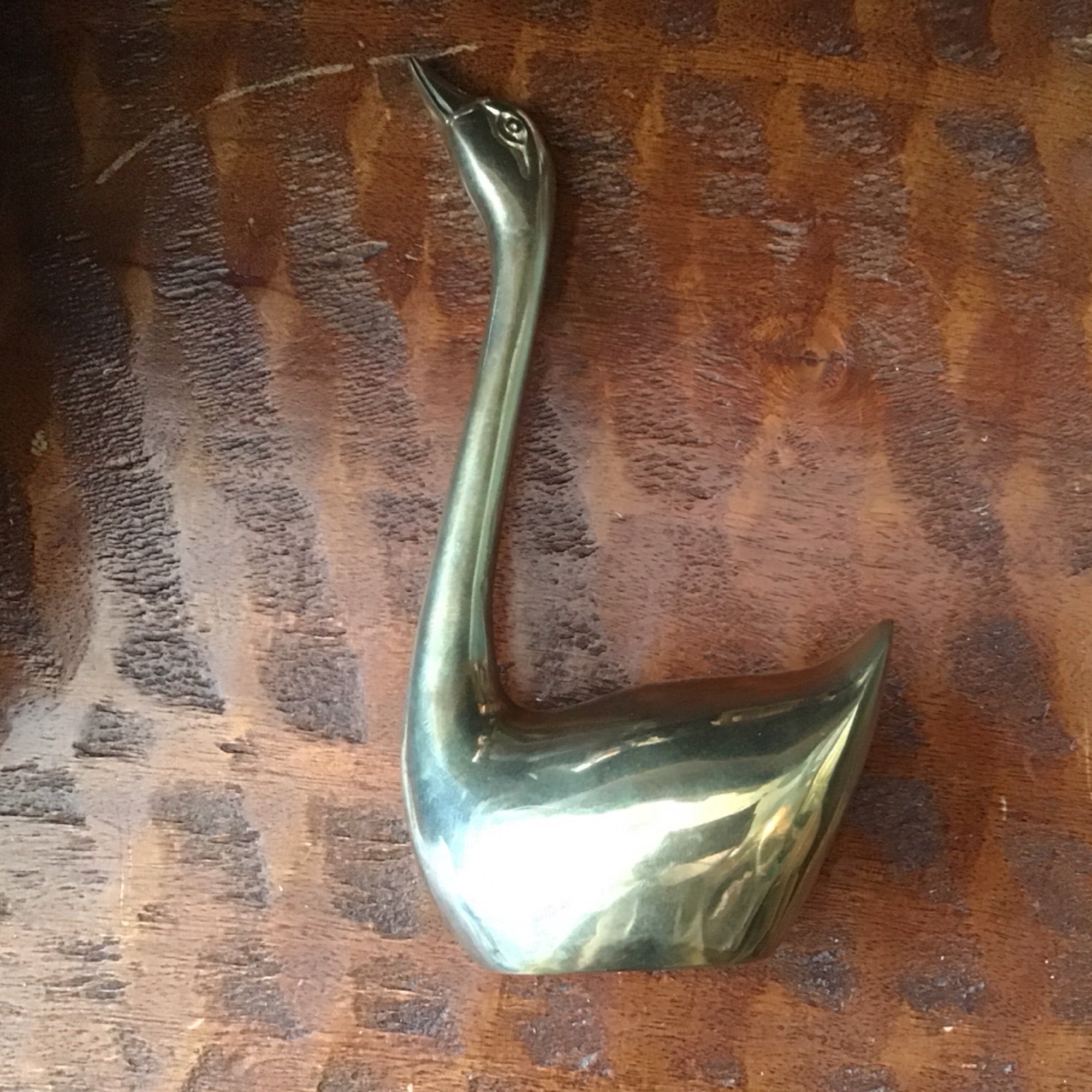Vintage brass swan