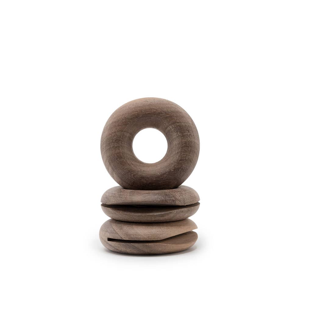 Walnut beech wood donut snack bag clip
