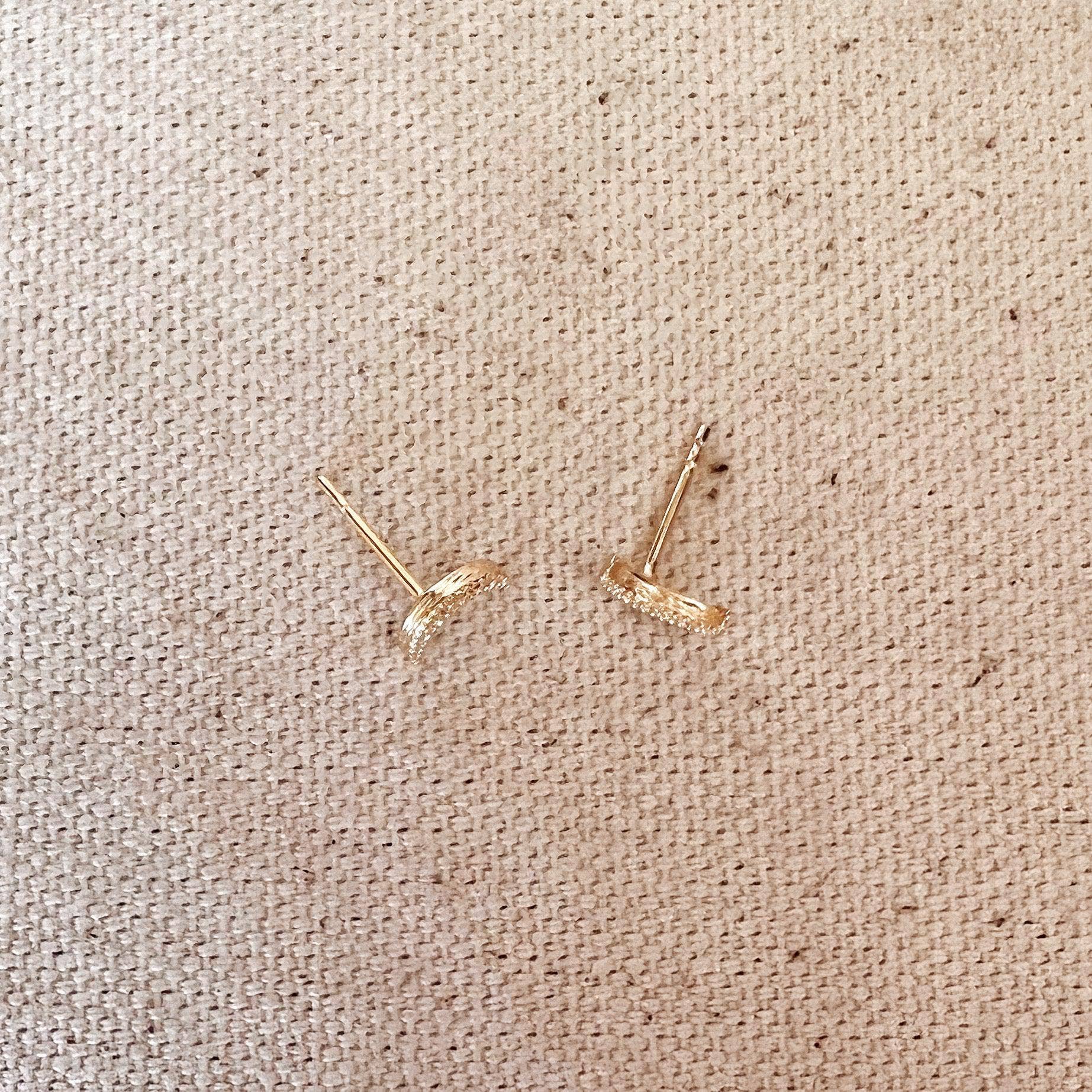 18k Gold Filled Crescent Moon Studs, photo 4 of 4